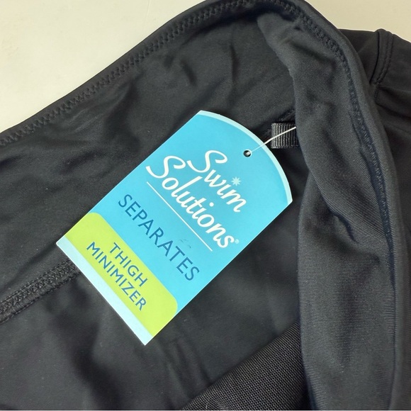 Swim Solutions Boyshorts Womens 18W Black Thigh Minimizer Swim Bottom New NWT - Picture 3 of 11